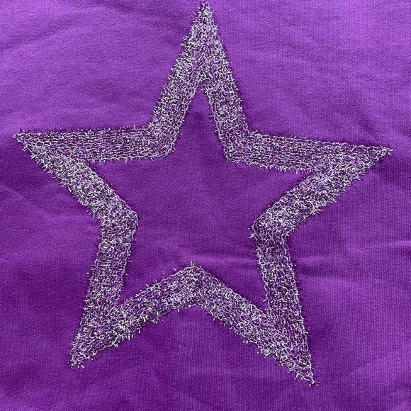 NEW! GAP Kids Purple Glitter Sparkle Star Sweatshirt (Size XXL/14-16) NWT - Picture 2 of 5